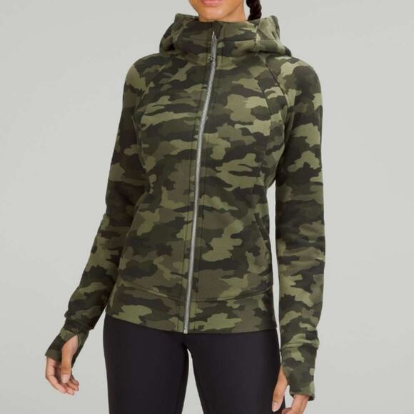 Lululemon Heritage 365 Camo Medium Olive Multi Scuba Full-Zip Hoodie 6 - Picture 1 of 12